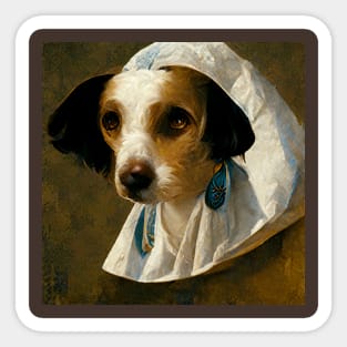 Puppy with the Pearl Earring Sticker